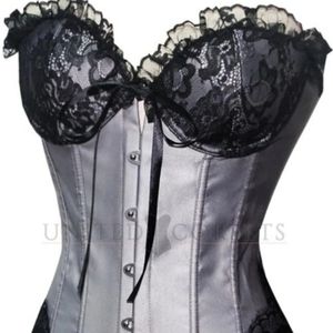 Silver/Grey and Black Lace Corset